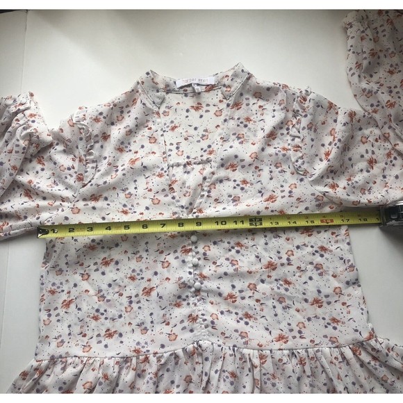 Harper Wren Floral Crop Blouse Size Medium - Picture 9 of 12